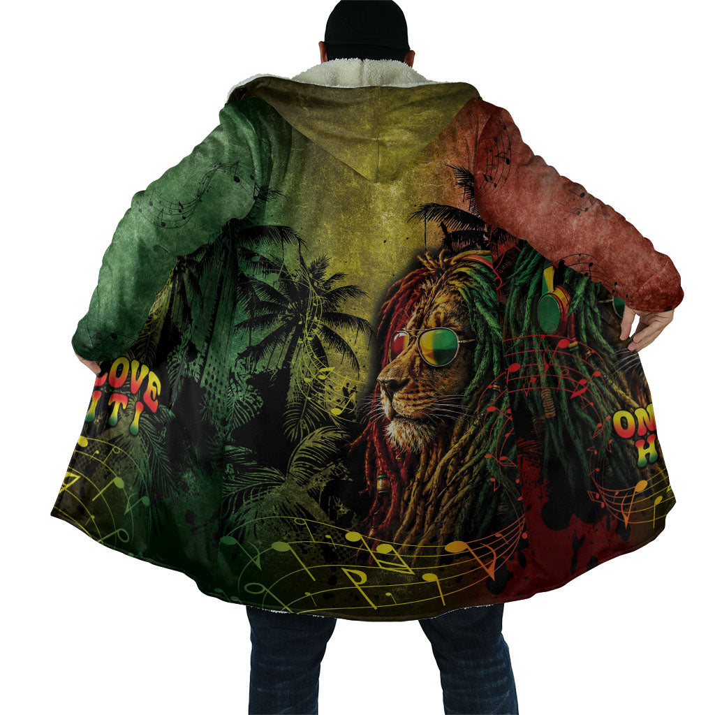 One Love Afro Haiti Cloak Rastafarian Lion Reggae Grunge Style