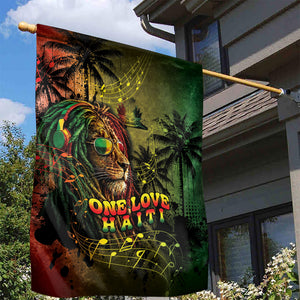 One Love Afro Haiti Garden Flag Rastafarian Lion Reggae Grunge Style
