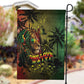 One Love Afro Haiti Garden Flag Rastafarian Lion Reggae Grunge Style