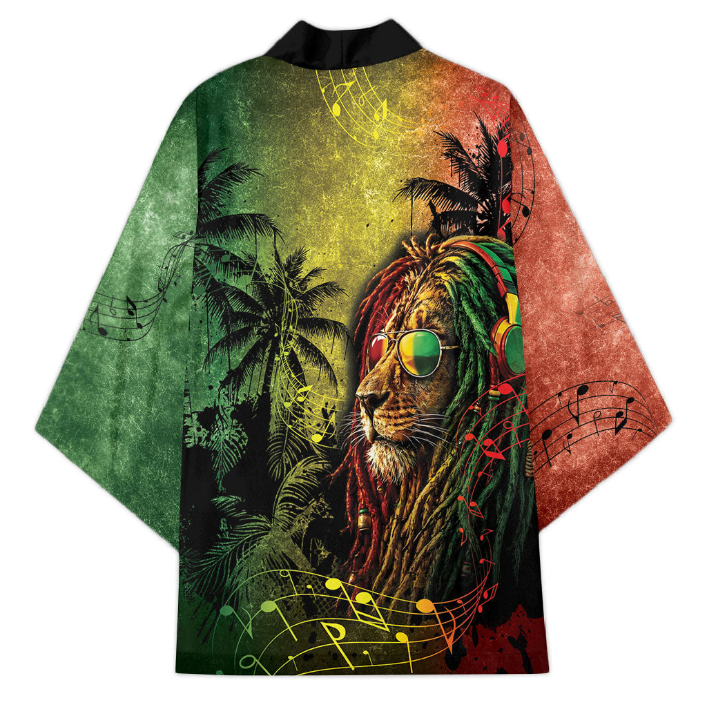 One Love Afro Haiti Kimono Rastafarian Lion Reggae Grunge Style