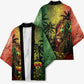 One Love Afro Haiti Kimono Rastafarian Lion Reggae Grunge Style