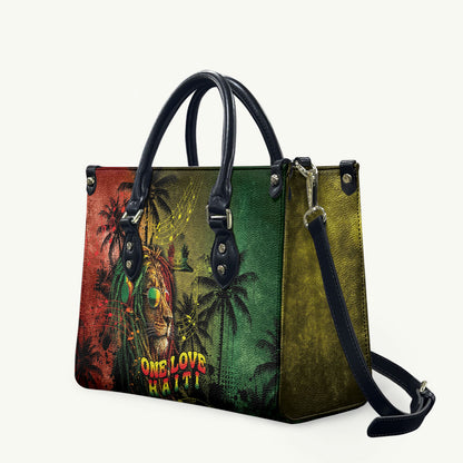 One Love Afro Haiti Leather Bag Rastafarian Lion Reggae Grunge Style