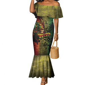 One Love Afro Haiti Mermaid Dress Rastafarian Lion Reggae Grunge Style