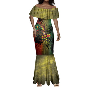 One Love Afro Haiti Mermaid Dress Rastafarian Lion Reggae Grunge Style
