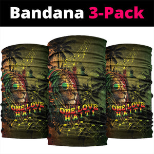 One Love Afro Haiti Neck Gaiter Rastafarian Lion Reggae Grunge Style