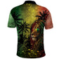 One Love Afro Haiti Polo Shirt Rastafarian Lion Reggae Grunge Style