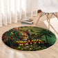 One Love Afro Haiti Round Carpet Rastafarian Lion Reggae Grunge Style