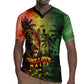 One Love Afro Haiti Rugby Jersey Rastafarian Lion Reggae Grunge Style
