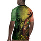 One Love Afro Haiti Rugby Jersey Rastafarian Lion Reggae Grunge Style