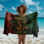 One Love Afro Haiti Sarong Rastafarian Lion Reggae Grunge Style