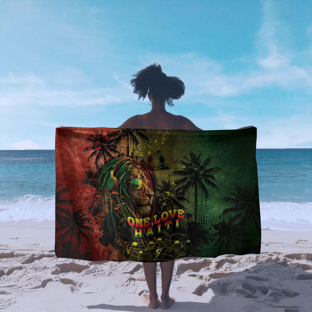 One Love Afro Haiti Sarong Rastafarian Lion Reggae Grunge Style