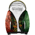 One Love Afro Haiti Sherpa Hoodie Rastafarian Lion Reggae Grunge Style