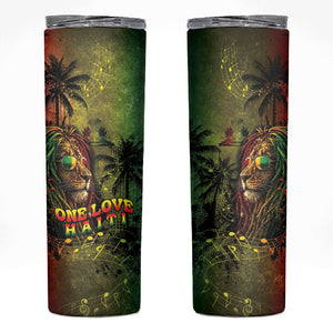 One Love Afro Haiti Skinny Tumbler Rastafarian Lion Reggae Grunge Style