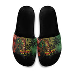 One Love Afro Haiti Slide Sandals Rastafarian Lion Reggae Grunge Style