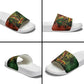 One Love Afro Haiti Slide Sandals Rastafarian Lion Reggae Grunge Style