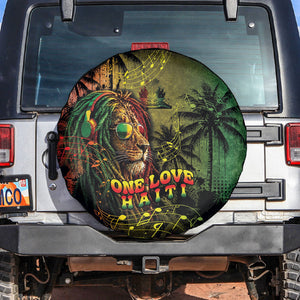 One Love Afro Haiti Spare Tire Cover Rastafarian Lion Reggae Grunge Style