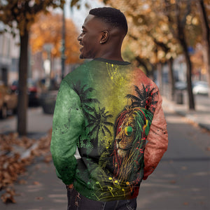 One Love Afro Haiti Sweatshirt Rastafarian Lion Reggae Grunge Style