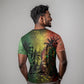 One Love Afro Haiti T shirt Rastafarian Lion Reggae Grunge Style