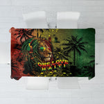 One Love Afro Haiti Tablecloth Rastafarian Lion Reggae Grunge Style