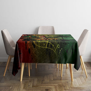 One Love Afro Haiti Tablecloth Rastafarian Lion Reggae Grunge Style