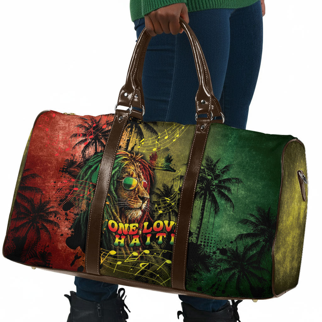 One Love Afro Haiti Travel Bag Rastafarian Lion Reggae Grunge Style