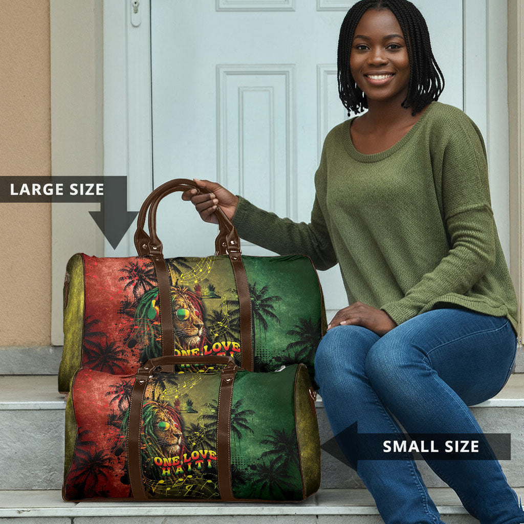 One Love Afro Haiti Travel Bag Rastafarian Lion Reggae Grunge Style