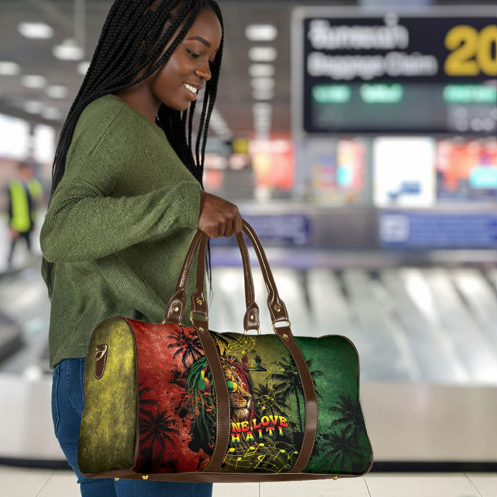 One Love Afro Haiti Travel Bag Rastafarian Lion Reggae Grunge Style