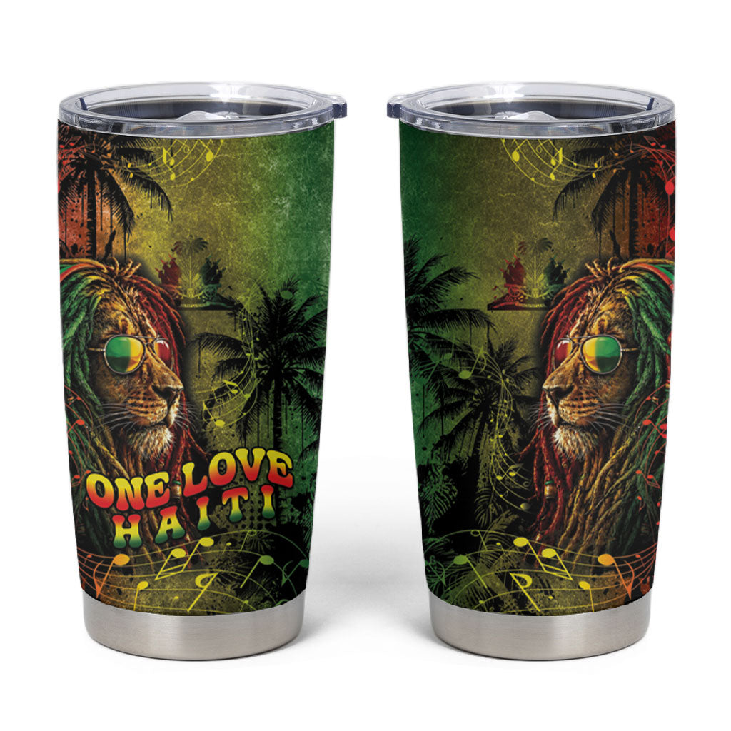 One Love Afro Haiti Tumbler Cup Rastafarian Lion Reggae Grunge Style