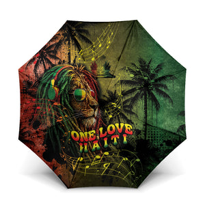 One Love Afro Haiti Umbrella Rastafarian Lion Reggae Grunge Style