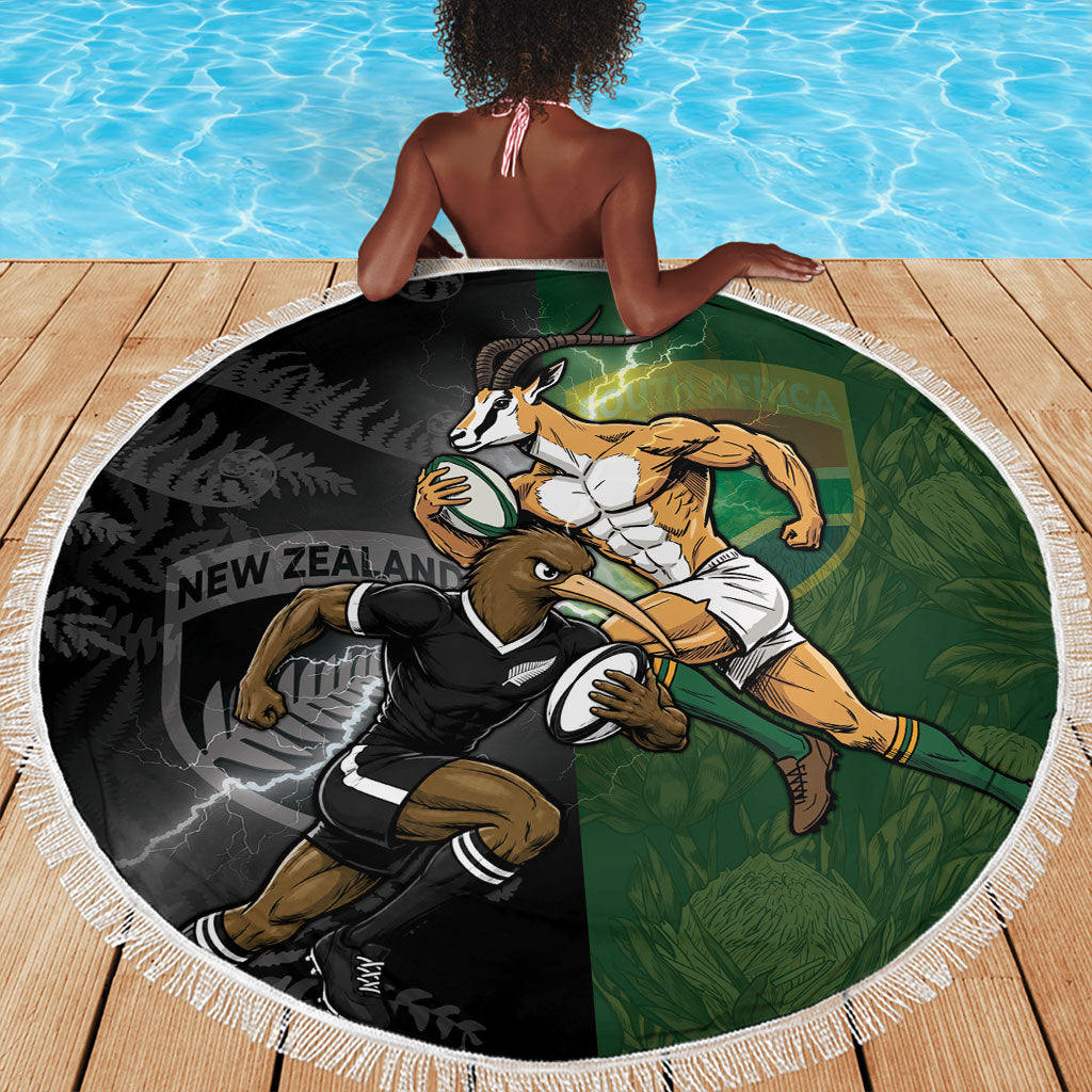 South Africa And New Zealand Beach Blanket Springboks And Kiwis Rugby Rivalry