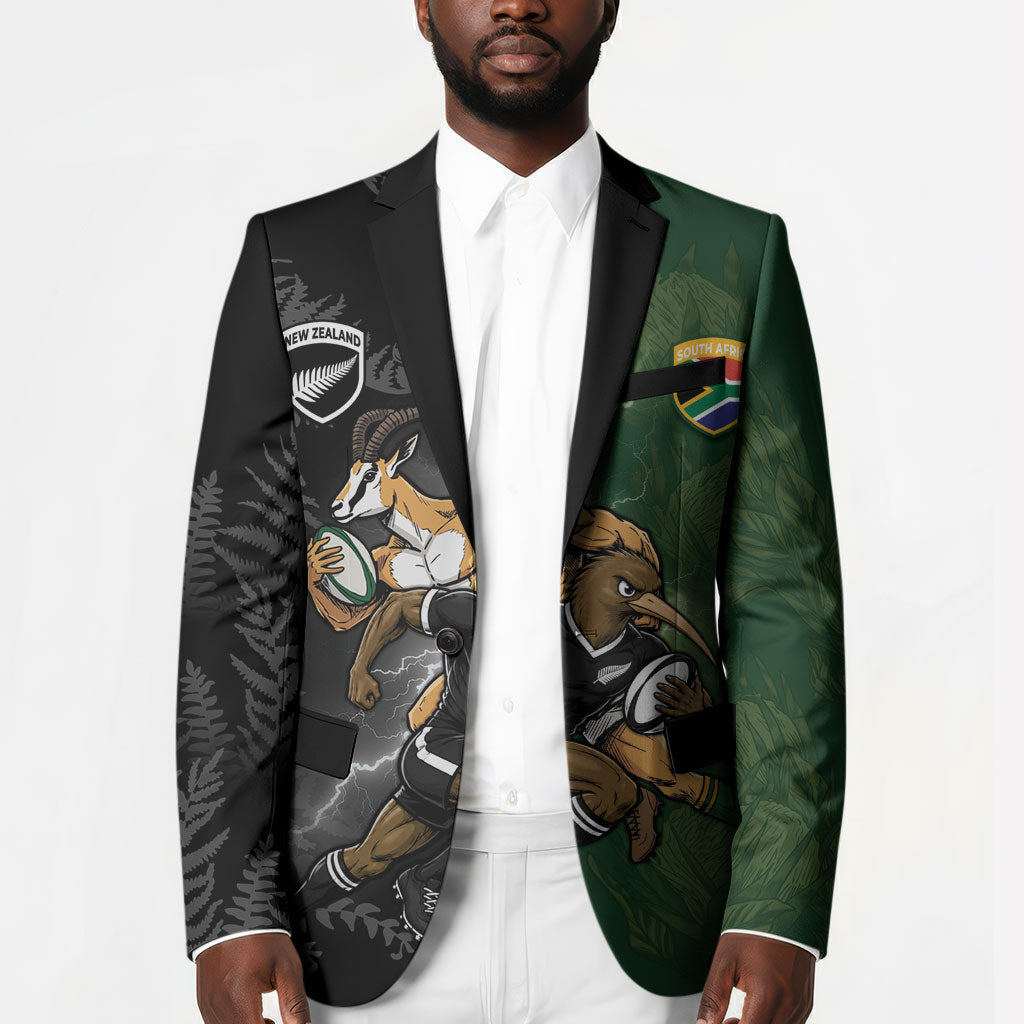 Custom South Africa And New Zealand Blazer Springboks And Kiwis Rugby Rivalry
