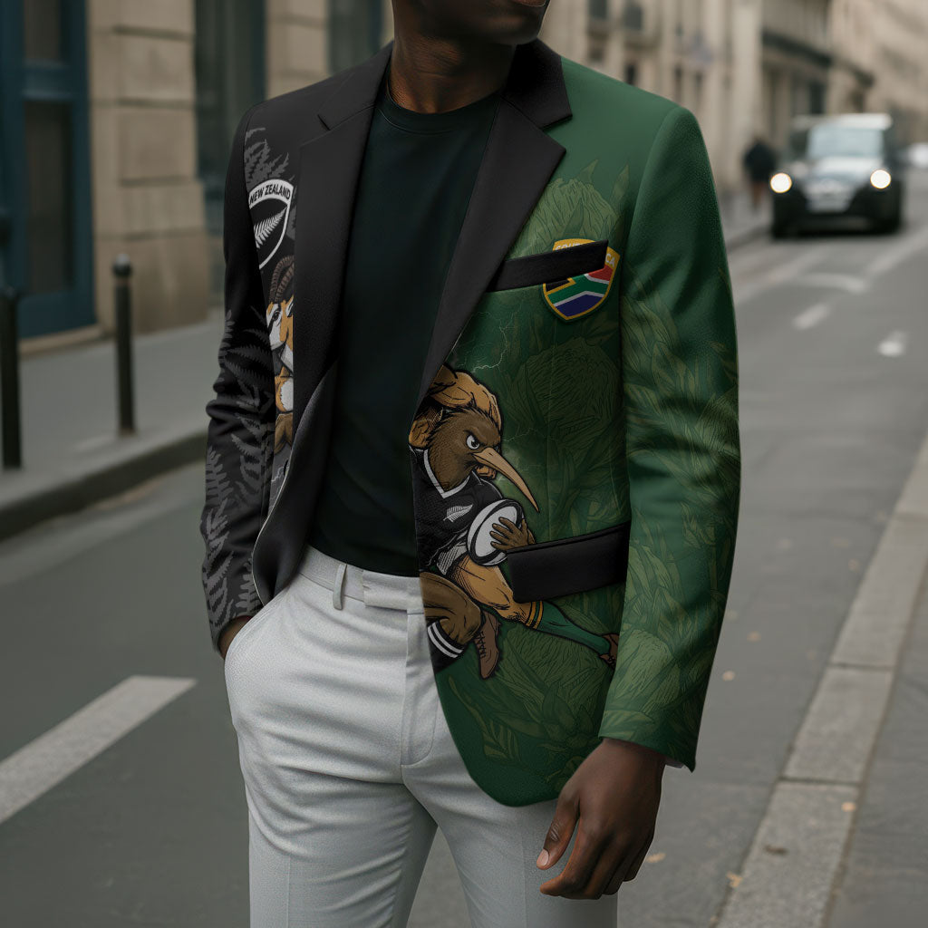 Custom South Africa And New Zealand Blazer Springboks And Kiwis Rugby Rivalry