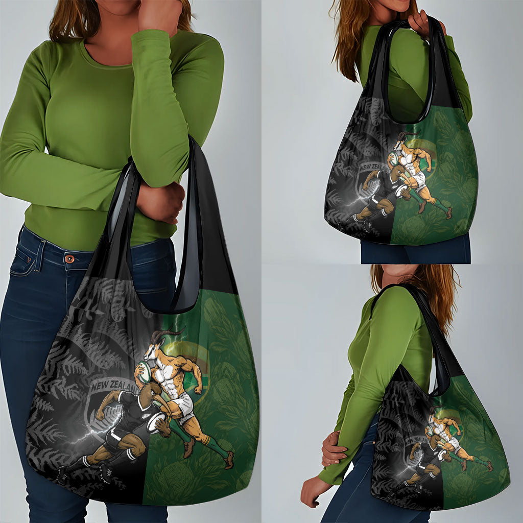 South Africa And New Zealand Grocery Bag Springboks And Kiwis Rugby Rivalry