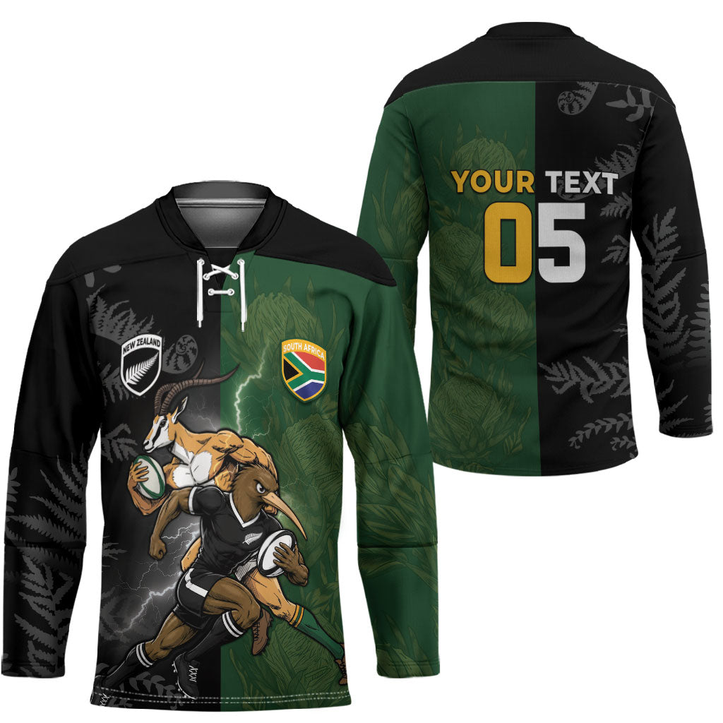 Custom South Africa And New Zealand Hockey Jersey Springboks And Kiwis Rugby Rivalry