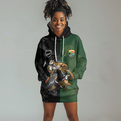 Custom South Africa And New Zealand Hoodie Dress Springboks And Kiwis Rugby Rivalry