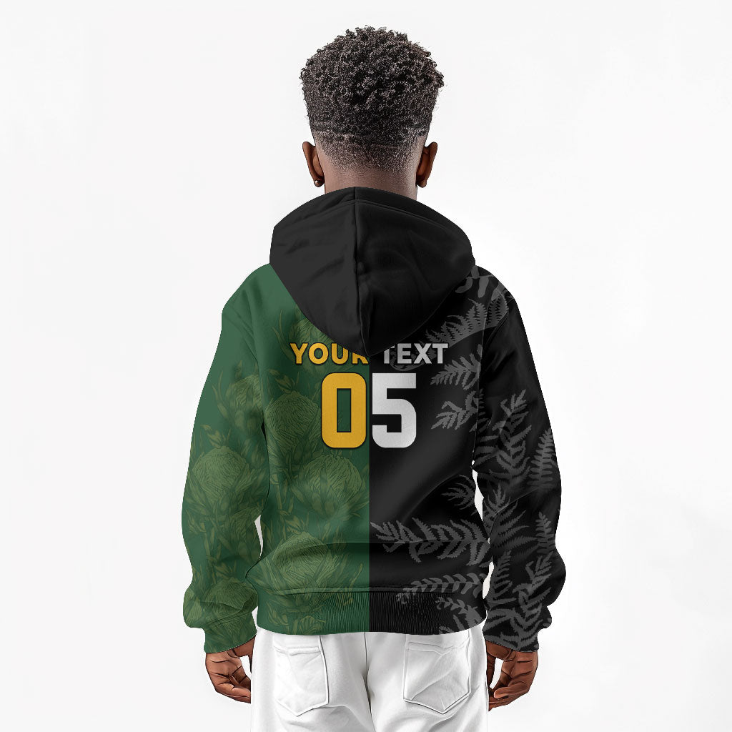 Custom South Africa And New Zealand Kid Hoodie Springboks And Kiwis Rugby Rivalry