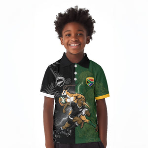 Custom South Africa And New Zealand Kid Polo Shirt Springboks And Kiwis Rugby Rivalry