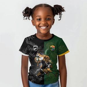 Custom South Africa And New Zealand Kid T shirt Springboks And Kiwis Rugby Rivalry