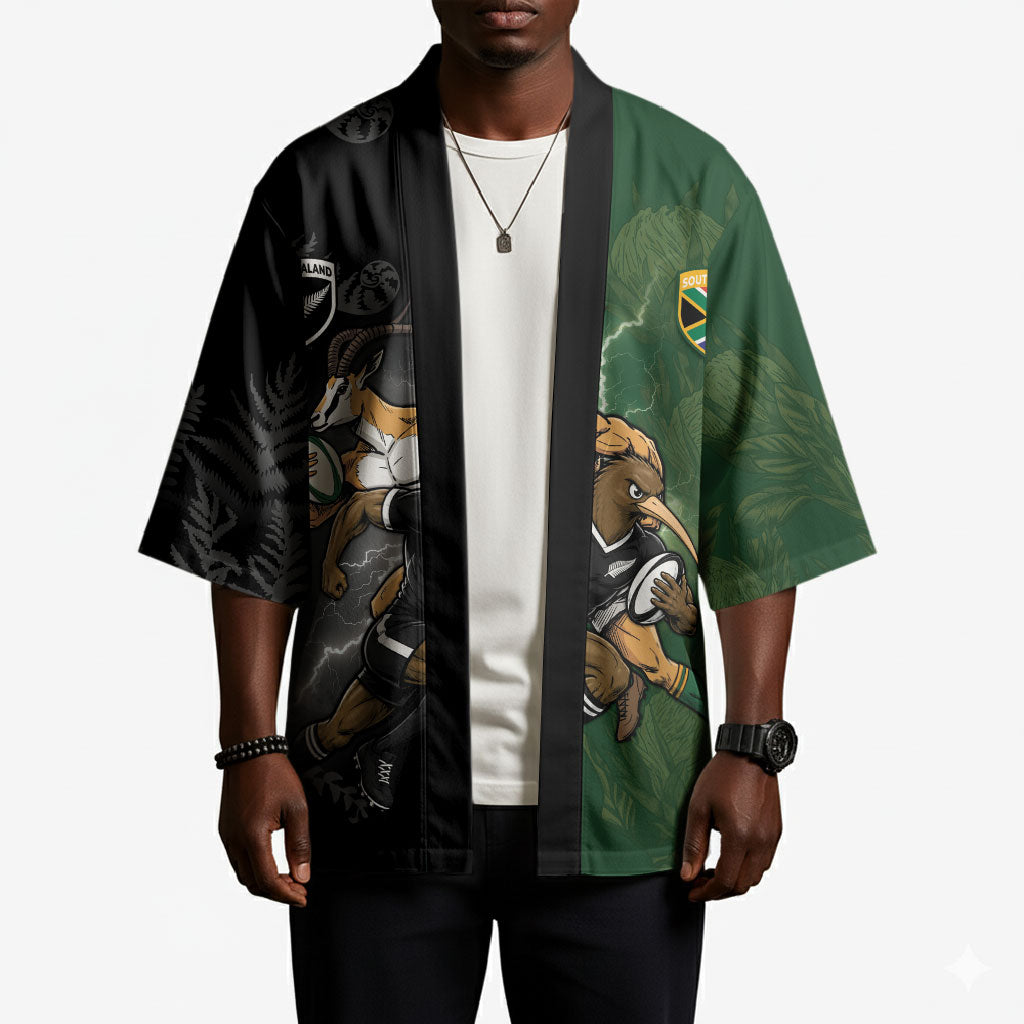 Custom South Africa And New Zealand Kimono Springboks And Kiwis Rugby Rivalry