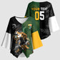 Custom South Africa And New Zealand Kimono Sleeve Blouse Springboks And Kiwis Rugby Rivalry