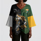 Custom South Africa And New Zealand Kimono Sleeve Blouse Springboks And Kiwis Rugby Rivalry