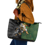 South Africa And New Zealand Leather Tote Bag Springboks And Kiwis Rugby Rivalry