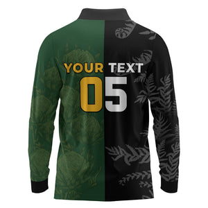 Custom South Africa And New Zealand Long Sleeve Polo Shirt Springboks And Kiwis Rugby Rivalry