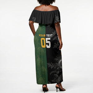 Custom South Africa And New Zealand Off Shoulder Maxi Dress Springboks And Kiwis Rugby Rivalry