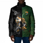 Custom South Africa And New Zealand Padded Jacket Springboks And Kiwis Rugby Rivalry
