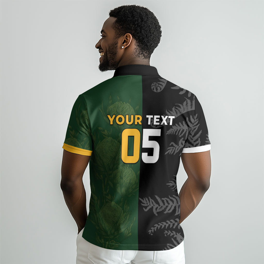 Custom South Africa And New Zealand Polo Shirt Springboks And Kiwis Rugby Rivalry