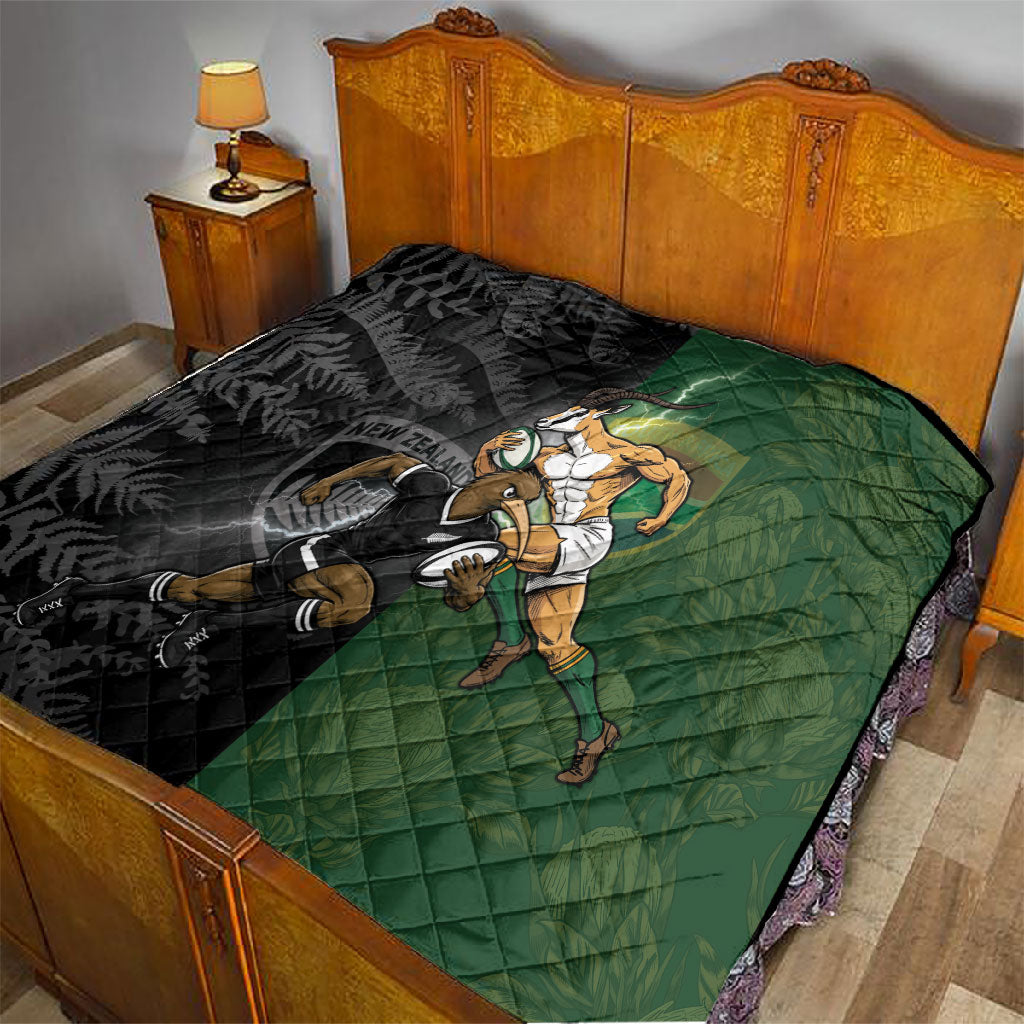 South Africa And New Zealand Quilt Springboks And Kiwis Rugby Rivalry