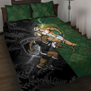 South Africa And New Zealand Quilt Bed Set Springboks And Kiwis Rugby Rivalry