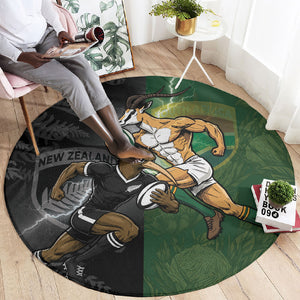 South Africa And New Zealand Round Carpet Springboks And Kiwis Rugby Rivalry