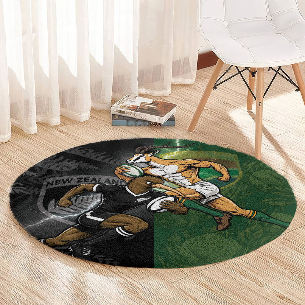 South Africa And New Zealand Round Carpet Springboks And Kiwis Rugby Rivalry